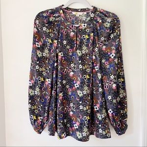 Boden Gray Floral Blouse 8